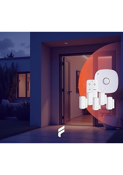 Akıllı Pratik Alarm Seti; Akıllı Alarm, 5 Adet Akıllı Kapı Pencere Sensörü, Kumanda, Yüksek Sesli, 2 Yıl Garanti, Uzaktan Kontrol indirimleri