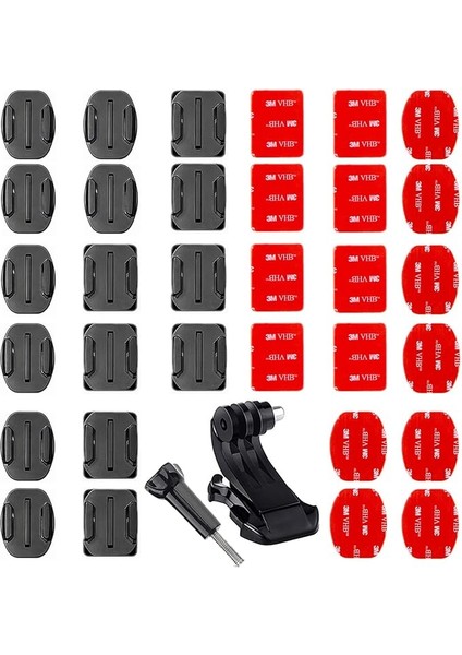 34 Adet Gopro Yapışkan Pedler ve Bir Montaj Duyu ile Uyumlu, Aksiyon Kamerası Evrensel Aksesuar, Yapışkan Tutucular, Gopro Hero Session/4/3/3+/2 ile Uyumlu