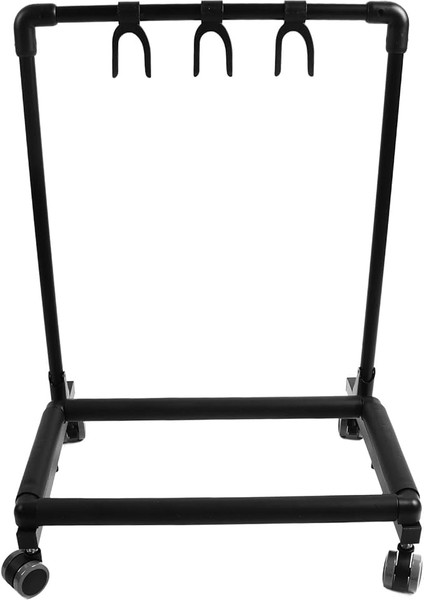 Gitar Standı, 3 Gitar Için, Çoklu Gitar Standı, Metal ve Eva, Birden Fazla Gitar Için, Tekerlekli Ekran Tutucu (Metal + Eva)
