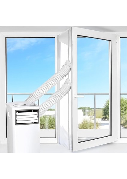 cm Çift Fermuarlı Mobil Klima Pencere Contası Kiti, Klimalar ve Nem Alıcılar Için Su Geçirmez Pencere Kalafat Sıcak Hava Durdurma, Sağlam ve Kurulumu Kolay