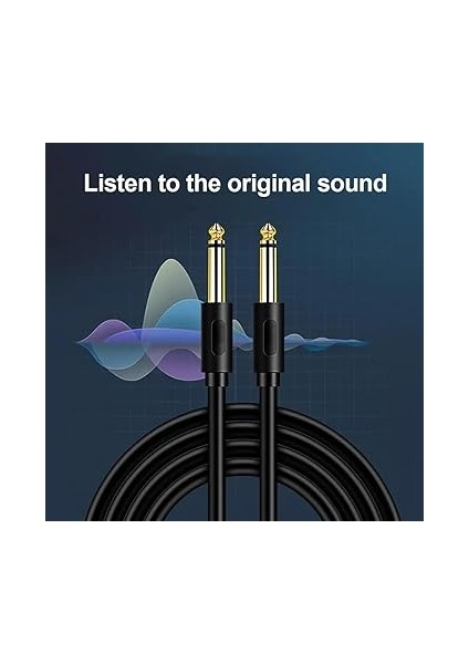 6.5mm Jack Kablosu Pvc 6.35 Jack Erkek Aux Kablosu Gitar Mikser Amplifikatör Bas 6.35MM, 0.5 Metre indirimleri