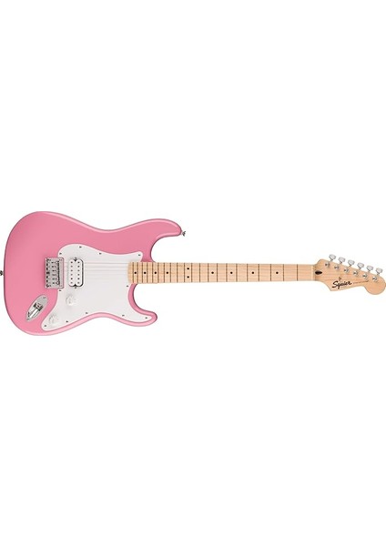 Squier Sonic Stratocaster Ht H, Maple Fingerboard, Beyaz Pickguard, Flaş Pembe