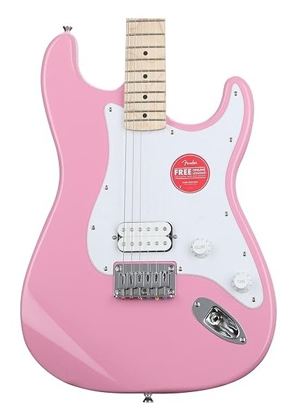 Squier Sonic Stratocaster Ht H, Maple Fingerboard, Beyaz Pickguard, Flaş Pembe fırsatları