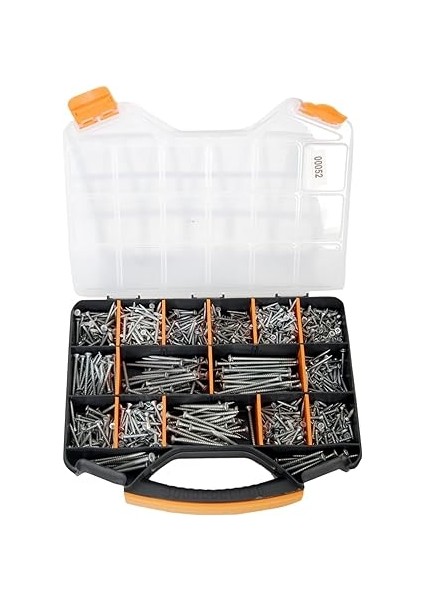 1231 Parça 16 Çeşit Vida Seti, Bits Matkap Ucu- Büyük Sunta Vidası Seti-Vida Organizer Çantası modelleri