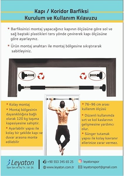 Barfiks Çubuğu 60-100 cm Çift Süngerli Ayarlanabilir Barfiks Çekme Demiri Barfiks Aleti modelleri