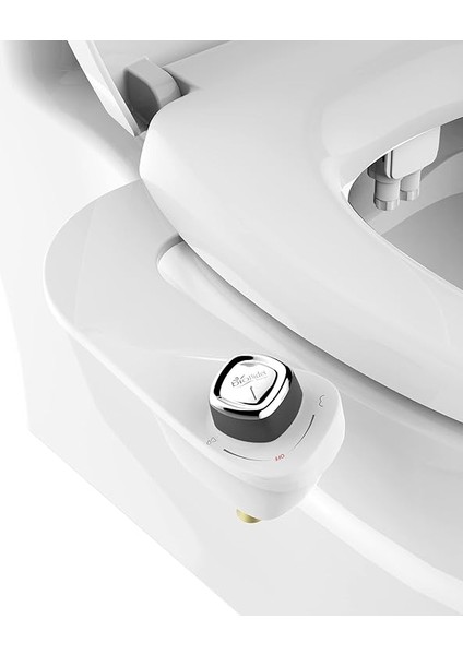 Slimedge Basit Bide Tuvalet Takımı, Beyaz, Çift Nozzle, Taze Su Sprey, Elektriksiz, Kolay Montaj, Pirinç Giriş ve Iç Valf