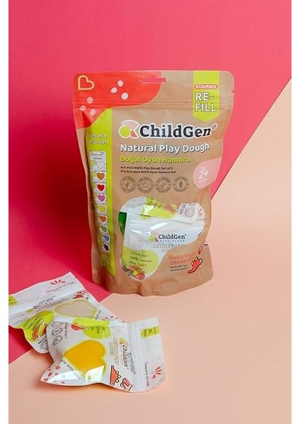 Oyun Hamuru - 9’lu 9X125 Gram Vakumlu Kartuş Paket - (Ecopack-Refill) fırsatları