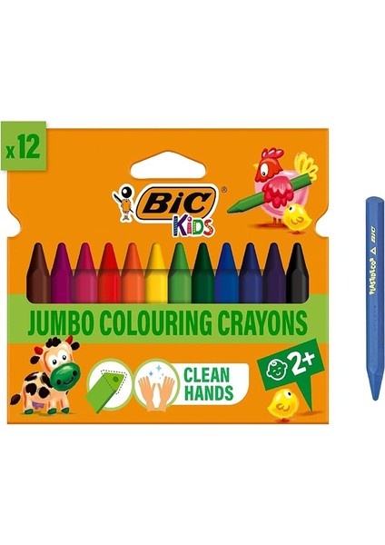 Plastidecor Elleri Kirletmeyen Üçgen Pastel Boya, 12'li Kutu, Elleri Boyamaz, 30 Aydan Büyük Çocuklar Için Ideal