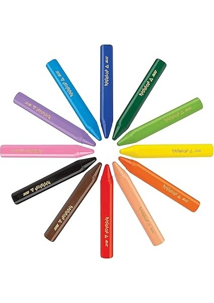 Plastidecor Elleri Kirletmeyen Üçgen Pastel Boya, 12'li Kutu, Elleri Boyamaz, 30 Aydan Büyük Çocuklar Için Ideal modelleri