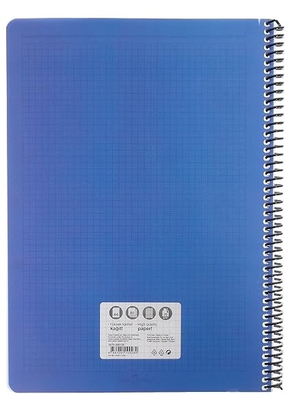 Renkli Spiralli Defter, A4, 80 YAPRAK,70G Kağıt, Kareli, 500 Mikron Pp Kapak, Pet Spiralli, Asorti Renkler, Dayanıklı ve Kullanışlı fiyatları