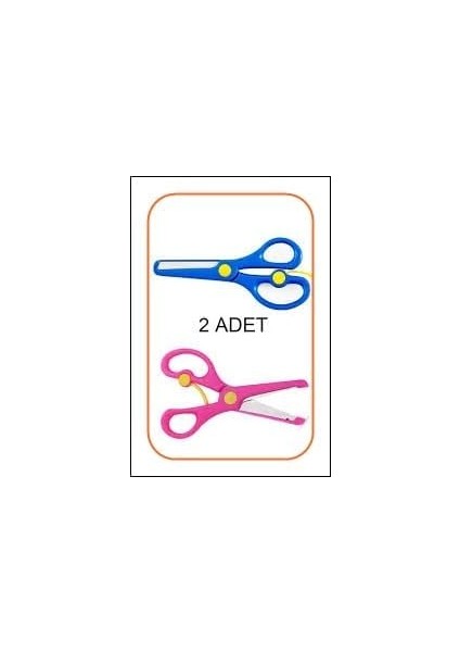 Adet Çocuk Makası Küt Uçlu Yaylı Plastik Korumalı Okul Makası