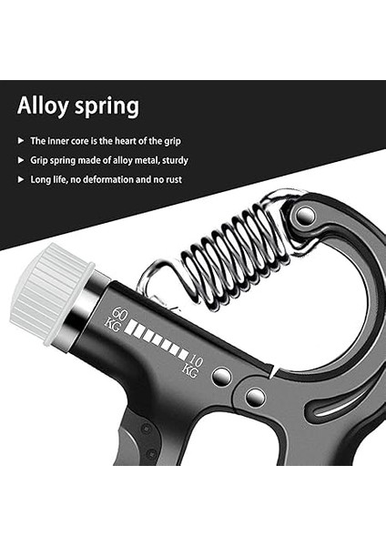 El Kavrama Güçlendirici, 10-60 kg Ayarlanabilir El Kavrama Egzersizi Önkol, Sayma Işlevli, Kas Geliştirme, Yaralanma ve Stres Giderme Için El Eğitmeni indirimleri