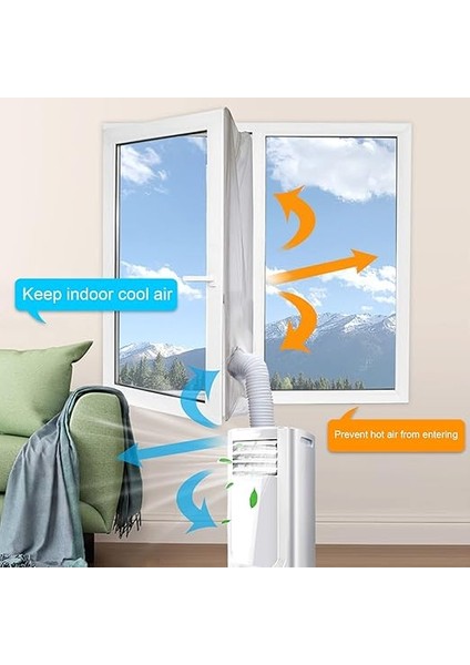 Yalıtım Bezi, Oda Mobil Klima ve Hava Isıtıcı Sızdırmazlık Bezi, Yağmur Geçirmez Izolasyon Polyester Kumaş, Evrensel Pencere Çerçevesi Bölme Kiti fırsatları