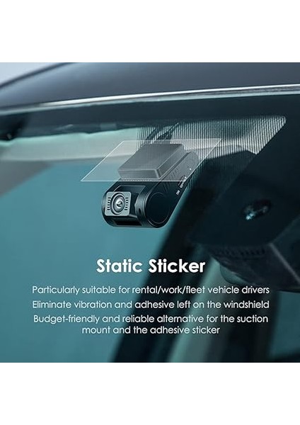 3 x Şeffaf Anti-Statik Filmler, Ön Cama Yapışır, Tüm Vıofo Dashcam ile Uyumludur modelleri