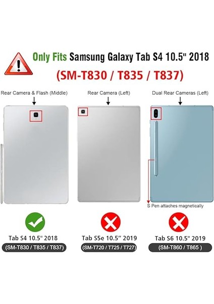 Samsung Galaxy Tab S4 10,5 2018 Için S Kalem Tutuculu Ince Kılıf, Samsung Tab S4 10,5 Inç Tablet SM-T830/T835/T837 Için Otomatik Uyku/uyanma Özellikli, Ultra Ince Üç Katlı Stand Kapak, Siyah fiyatları