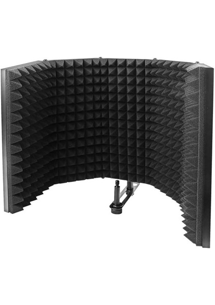 Katlanabil Ayarlanabil Ses Emici Vokal Panel Taşınabil Akustik Izolasyon Mikrofonu Ses Geçirmez Plaka Siyah