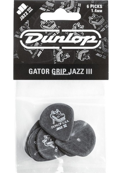 Dunlop Pena Gator Grip Jazz Iıı Xl, 6 Adet, 1,4 mm