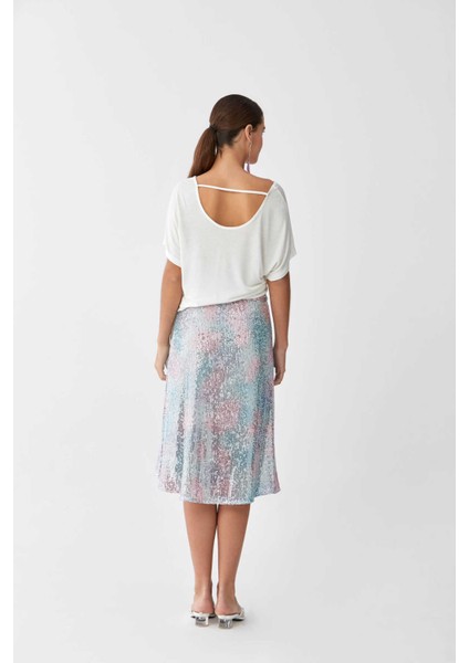 Renkli Payetli Uzun Etek Standart Renk Y2015119_089 fırsatları