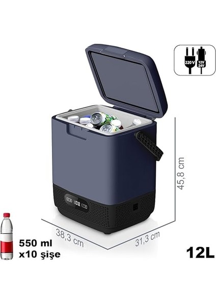 CLK12 12/24VOLT/ 220VOLT 12 Litre Taşınabilir Kompresörlü Oto Buzdolabı modelleri