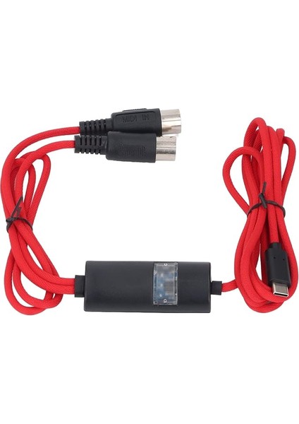 C Mıdı Kablosu, Type-C'den 5 Pın'e Mıdı Arayüzü Mıdı Kablosu Adaptörü 5 Ft Mıdı Piyano USB Kablosu Mıdı Arayüzü Çıkıştan Usb'ye Kablo Adaptörü ve Göstergeli Klavye