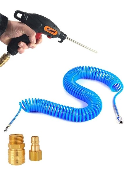 Strong Profesyonel Yüksek Kalite Kompresör Spiral Hava Hortumu 8 mm 15MT Hava Tabancalı Kompresör Recor S