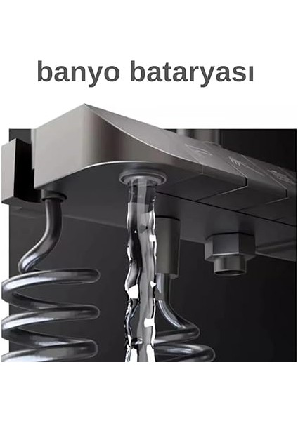 Duş Seti, Pirinç Materyal, Ayarlanabilir Boy, Siyah Krom Beyaz Antrasit Gri Renk Seçenekli, 2 Yıl Garantili (Siyah) fiyatları