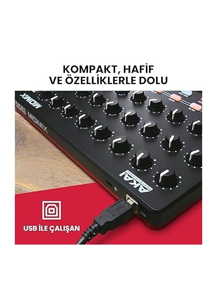 Professional Mıdımıx - USB Mıdı Controller Mikseri Atanabilir ve Ana Kısıcılara Sahip, 24 Düğme ve 16 Düğme, Ableton Live ile 1-1 Eşleştirme indirimleri