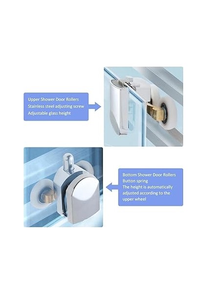 Kabin Teker Seti,4 Adet Krom Banyo Tekerleği,tüm Duşa Kabinlere Uyumlu Tekerlek Seti Takımı 2 Alt 2 Üst Teker Rulmanı indirimleri