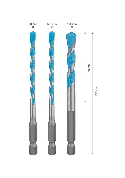 Professional Accessories 3x Expert Hex-9 Multiconstruction Delme Ucu Setleri (Beton, Yumuşak Döşemeler, Çelik, Yumuşak Ahşap, Plastik, 5-8 Mm, Aksesuar Döner Matkap/vidalamalar) modelleri