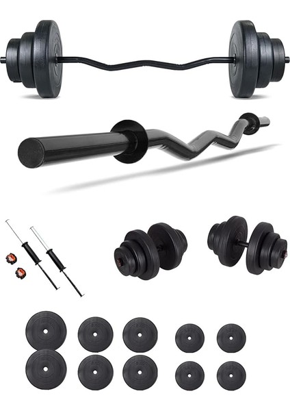 Z Bar Dambıl Seti ve Fitness Ağırlık Seti 55 kg
