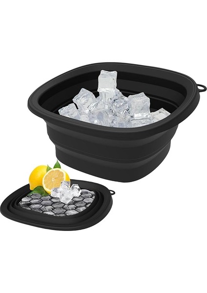 Için Buz Kabı - Buz Yüz Kabı | Silikon Buz-Yüz Katlanır Lavabo | Dahili Tepsili Yüz Daldırma Kapları | Evde Yüz Buz Banyosu | Soğuk Daldırma, Buz Banyosu Için Silikon Kap