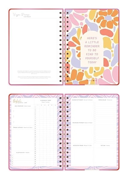A5 Spiralli Renkli Akademik Ajanda 16 Aylık Motivasyon Sayfalı – Aura Kelebek indirimleri
