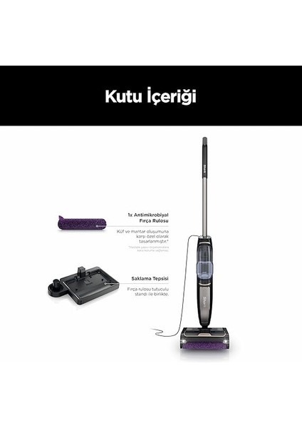 Steam Pickup, 3ü1 Arada Buharlı Temizleyici, Kimyasal Içermez, Sert Zemin Islak ve Kuru Temizlikçisi, Ekstra Fırça Rulosu, Saklama Istasyonu Dahil, Beyaz fiyatları