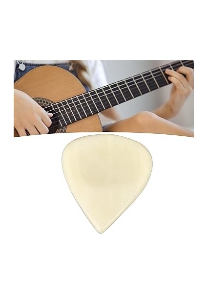 Penası, Ox Bone Gitar Penası Kalp Şekli Ses ve Tını Kontrolü Için Iyi Ses Iletimi Hafif (Krem Sarı) fırsatları