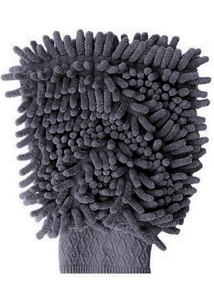 Şönil Mikrofiber Oto Yıkama Eldiveni, Gri Renk, 20 x 24 Cm.