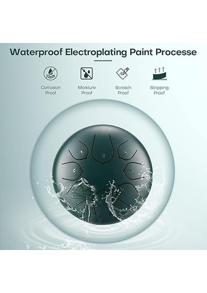 Davul Seti, Açık Hava Bahçe Yağmur Davul, 6" 8 Ton Çelik Dil Davul Yağmur Çanı, Handpan Enstrüman Meditasyon Davul, Açık Hava Yağmur Çanı Müzik Çanları Enstrüman (Koyu Yeşil) fiyatları