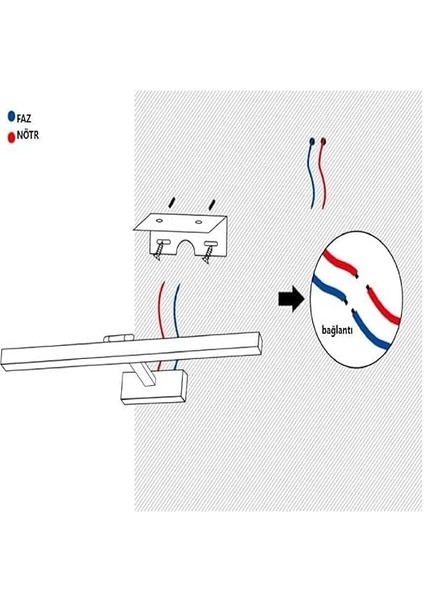 Enerji Tasarruflu Flüt LED Aplik Banyo Tablo Çalışma Masası Duvar Sanat Eseri Ayna Dekoratif ve Modern Aydınlatma 35 cm Elektrikli 6500K Beyaz Işık (Antrasit) indirimleri