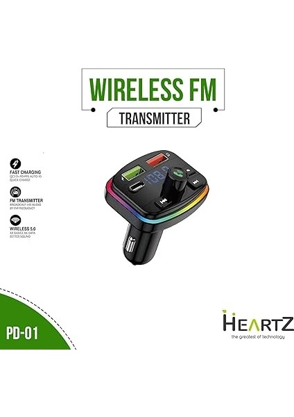 Fm Transmitter Modulator Araç Fast Quıck Charge Hızlı Şarj Flash Bellek Micro Sd Mp3 Player 12-24 V Pd 20W Yüksek Kalite (Pd 01) indirimleri