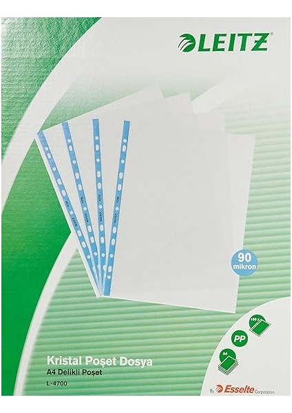 47001035 Poşet Dosya Kristal, 100 Adet, Şeffaf fiyatları