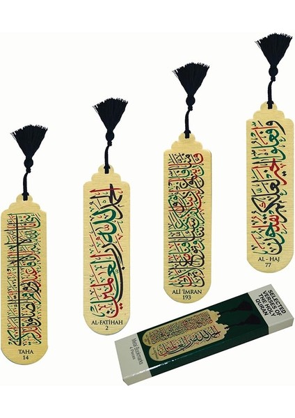 Gift Hediyelik Metal Püsküllü Kitap Ayracı Seti (Selected Verses Of The Holy Quran)