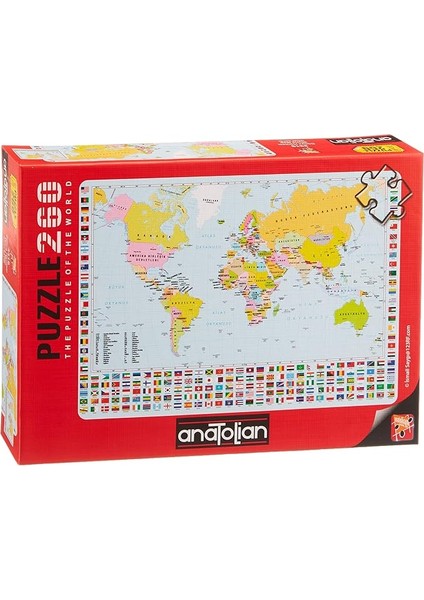 Puzzle - Dünya Haritası / 260 Parça Puzzle, #3319