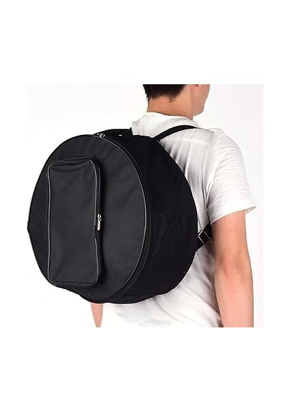 Trampet Sırt Çantası Kılıfı, Omuz Kayışı Naylon Kumaş ile 14 Inç Tambur Çantası, Drum Sticks Için Dış Cepler Müzik Kitabı Koruyucu Uygun Taşıma (Black) fırsatları