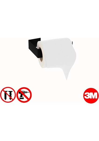 Metal Mat Siyah Yapışkanlı Tuvalet Kağıtlık, Yapışkanlı Wc Kağıtlık, Tuvalet Kağıdı Askısı 3m Yapışkanlı Tasarım fiyatları
