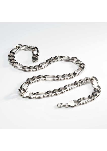 300 Mikron Rodyum Figaro Gümüş Zincir fırsatları