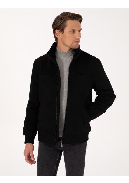 Erkek Siyah Kaşe Mont 50312084-VR046 modelleri