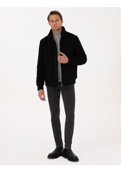 Erkek Siyah Kaşe Mont 50312084-VR046 fırsatları