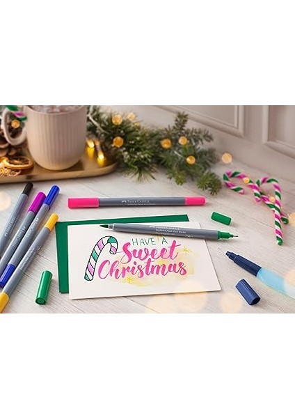 Goldfaber Aqua Çift Uç Markör 18’li, Yüksek Pigmentli, Kalıcı ve Canlı Renkler, Fırça ve Fineliner, Çevre Dostu indirimleri