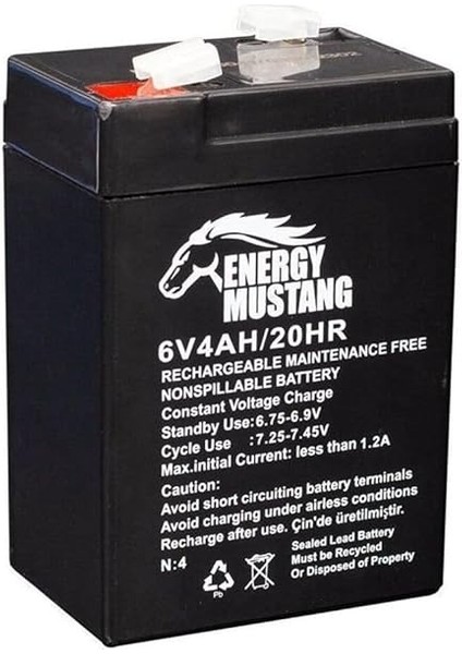 Volt 4 Amper Akü Orbus-Mustang 70 * 48 * 101 MM.-568 Gram fiyatları