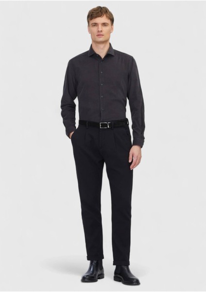 Antrasit Düz Dokuma Kadife Casual %100 Pamuk Gömlek fiyatları