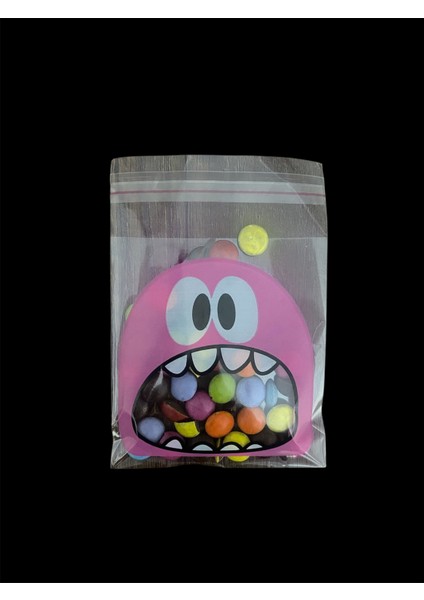 200 Adet 10X14 cm Karışık Renk Canavar Figürlü Bantlı Yapışkanlı Şeffaf Opp Jelatin Poşet, Kurabiye Poşeti fırsatları